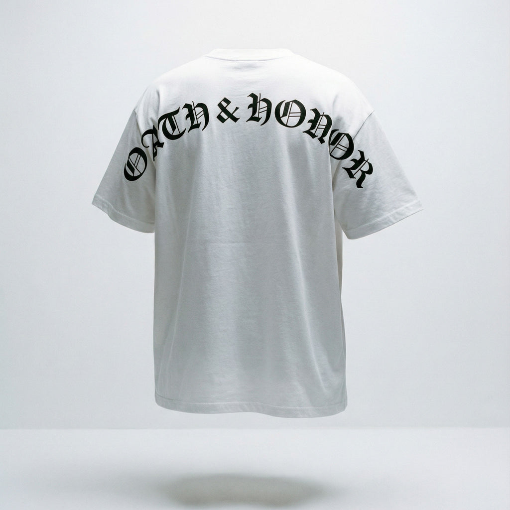 OATH & HONOR LEGIONAIRE BLESSED CLASSIC OVERSIZED TEE - WHITE