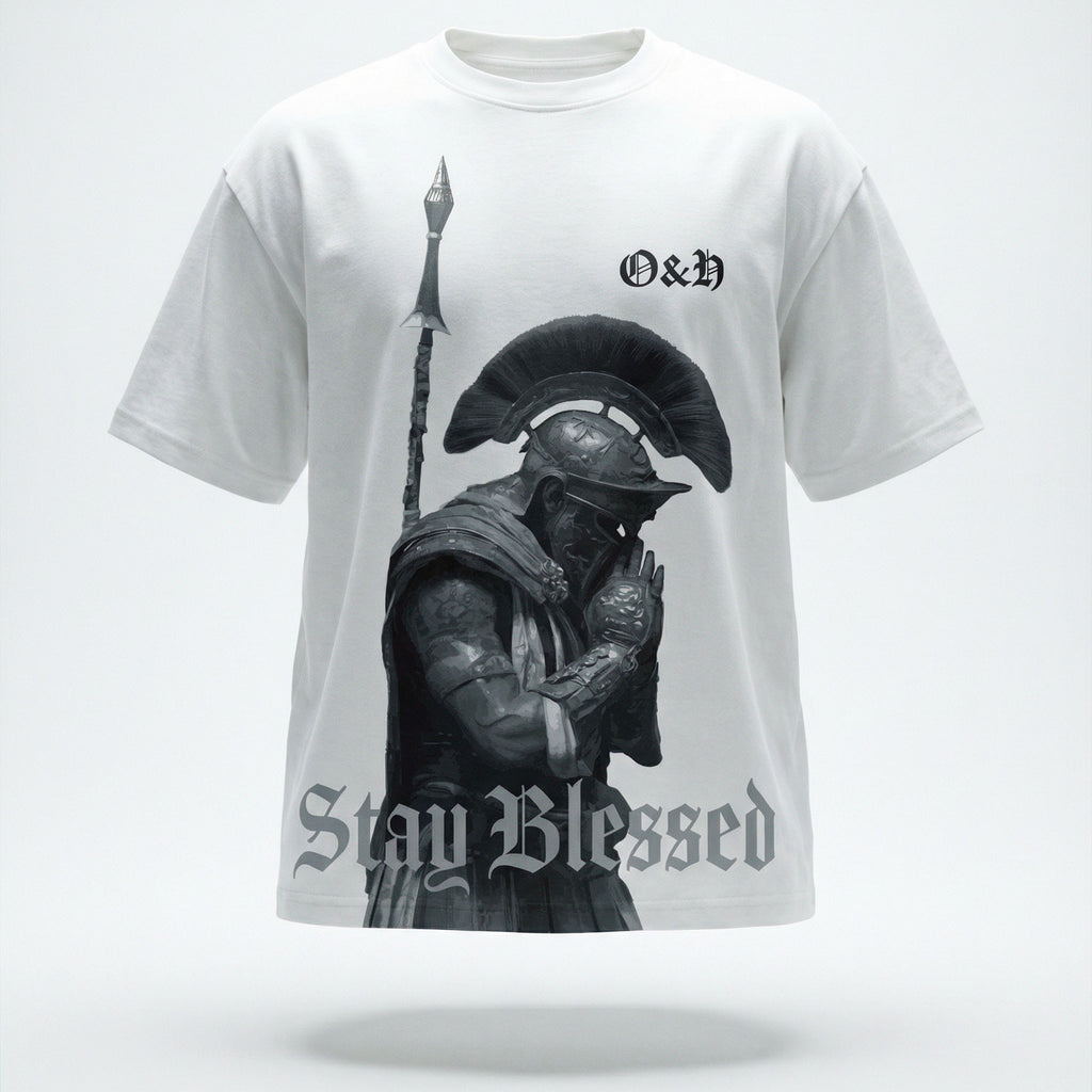 OATH & HONOR LEGIONAIRE BLESSED CLASSIC OVERSIZED TEE - WHITE
