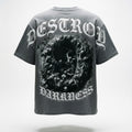 OATH & HONOR DESTROY DARKNESS CLASSIC OVERSIZED TEE - ACID WASH BLACK