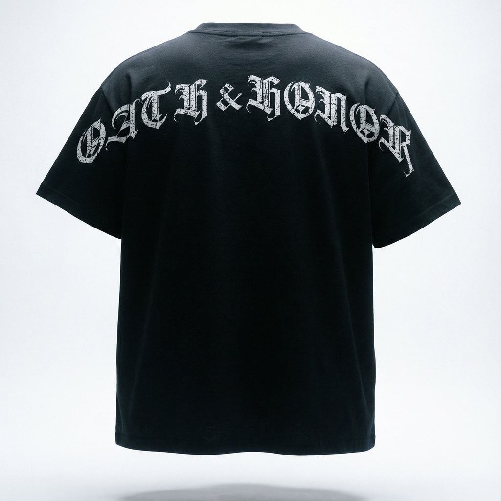 OATH & HONOR FIGHT DEMONS CLASSIC OVERSIZED TEE - BLACK