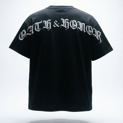 OATH & HONOR FIGHT DEMONS CLASSIC OVERSIZED TEE - BLACK