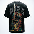 OATH & HONOR W RIZZ SKELETAL KNIGHT CLASSIC OVERSIZED TEE - BLACK