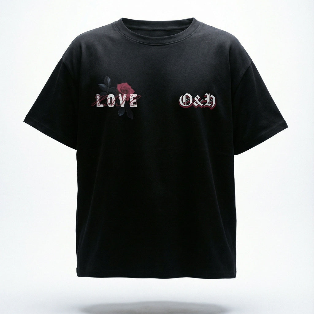 OATH & HONOR LOVE & HATE CLASSIC OVERSIZED TEE - BLACK