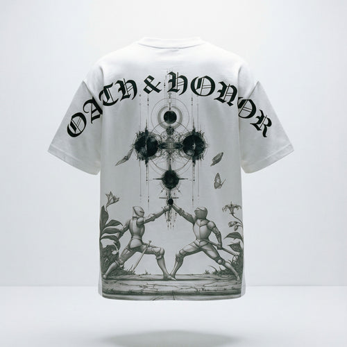 OATH & HONOR CONSTELLATION KNIGHTS CLASSIC OVERSIZED TEE - WHITE