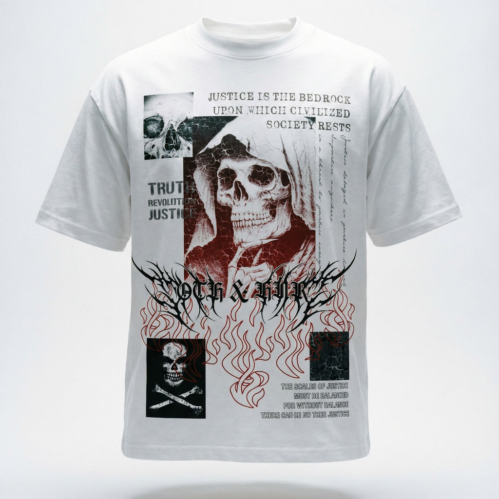 OTH & HNR JUSTICE CLASSIC BOXY TEE - WHITE