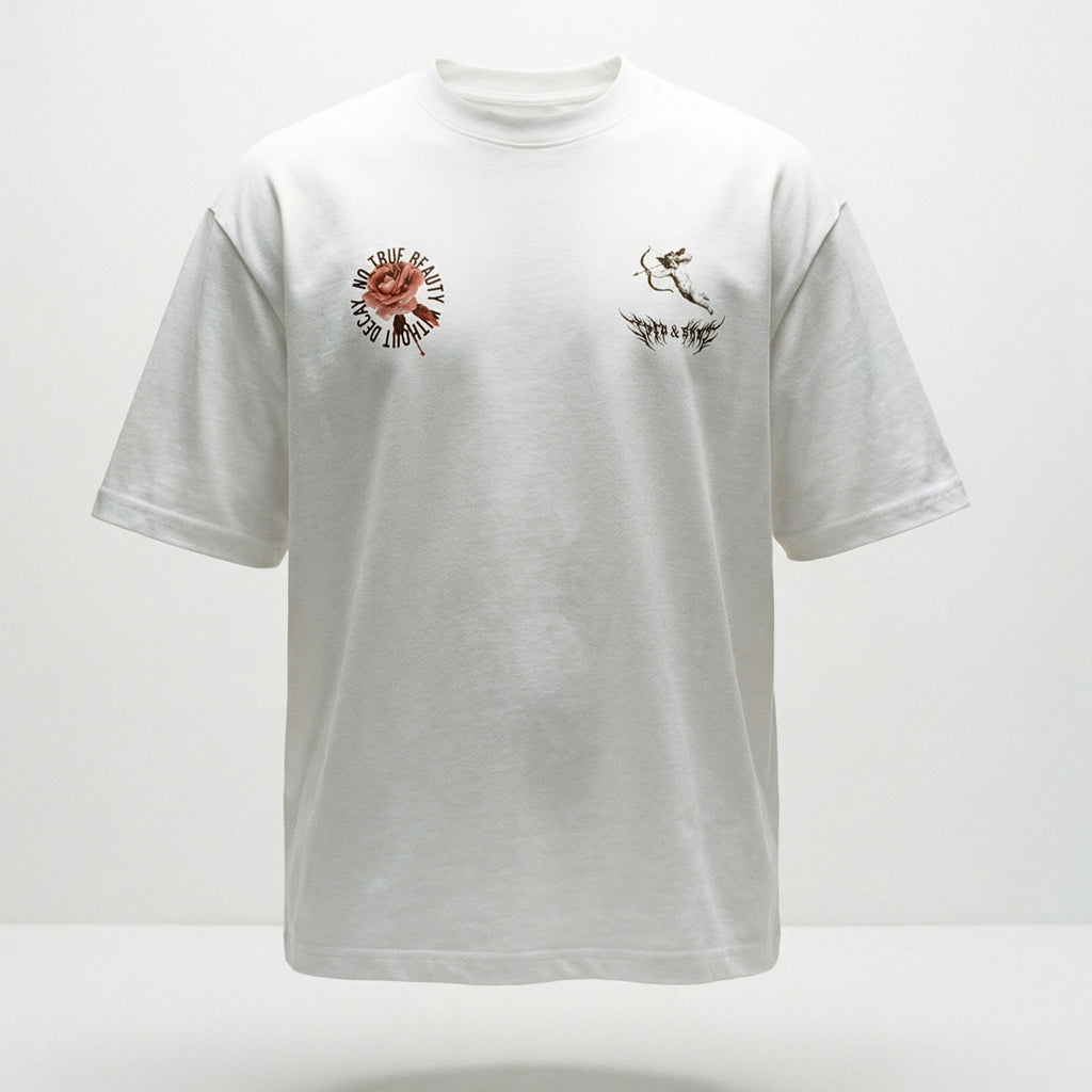 OTH & HNR BEAUTY & DECAY CLASSIC BOXY TEE - WHITE