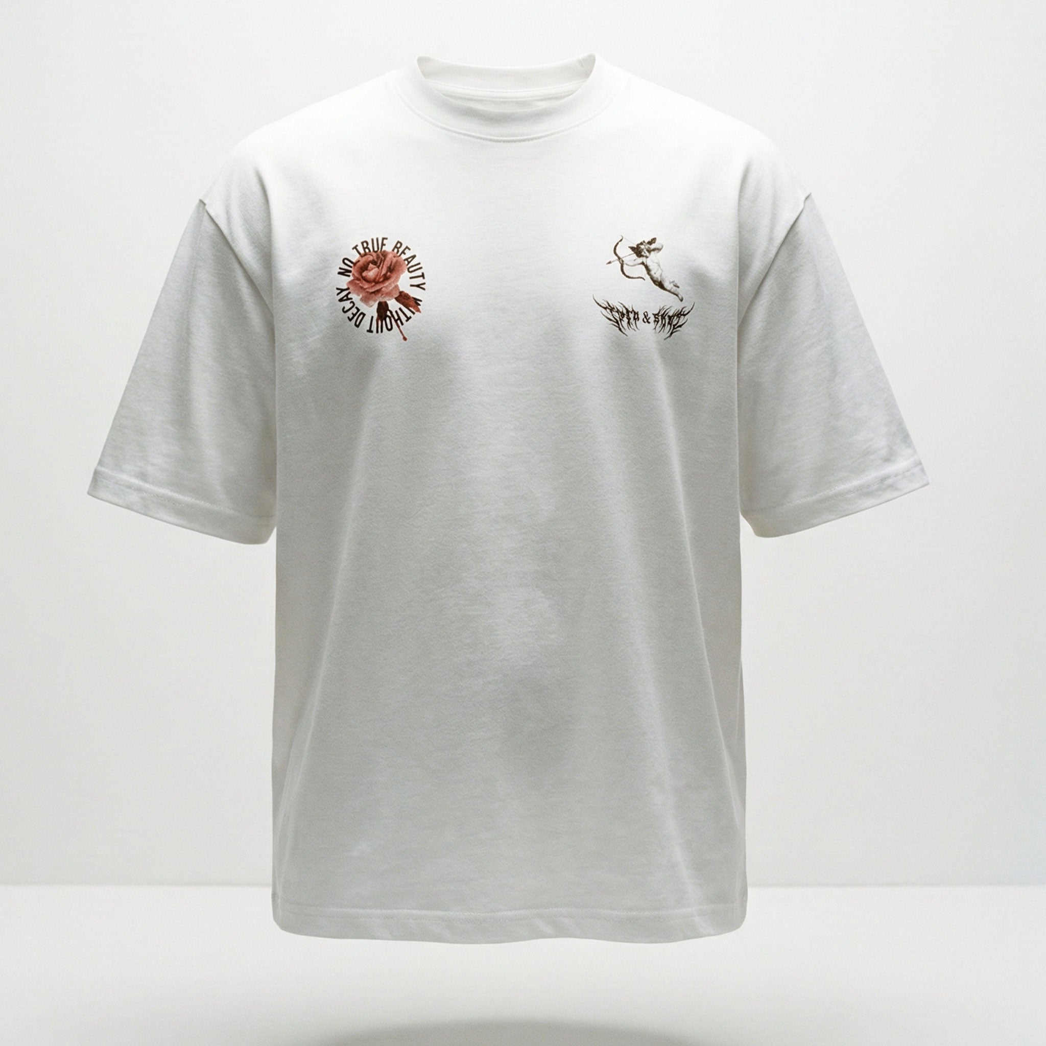 OTH & HNR BEAUTY & DECAY CLASSIC BOXY TEE - WHITE