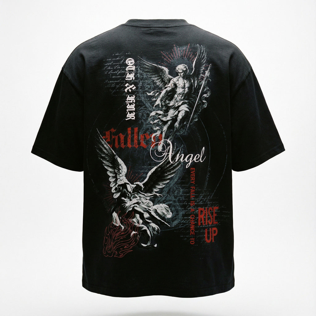OTH & HNR RISE UP CLASSIC BOXY TEE - BLACK