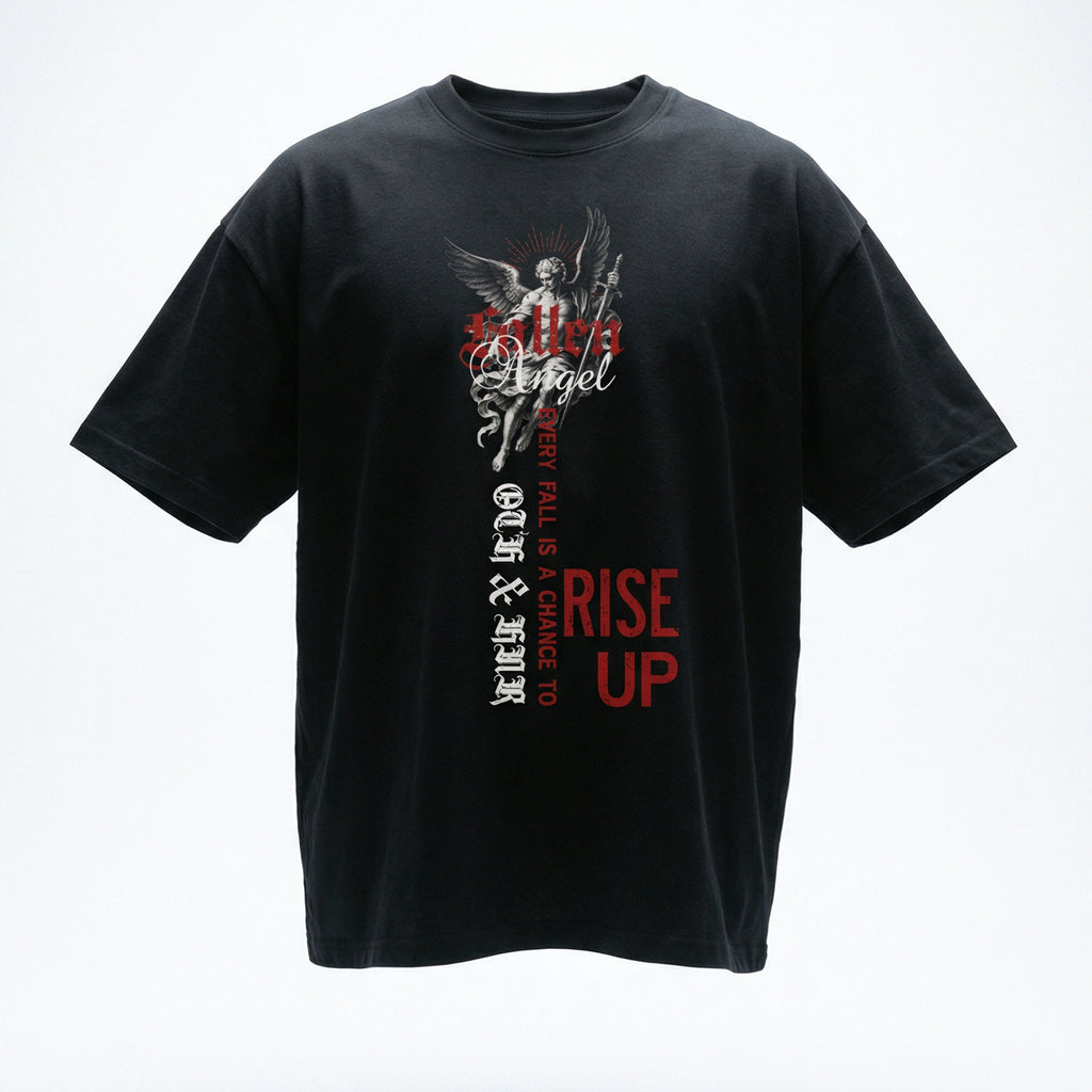OTH & HNR RISE UP CLASSIC BOXY TEE - BLACK