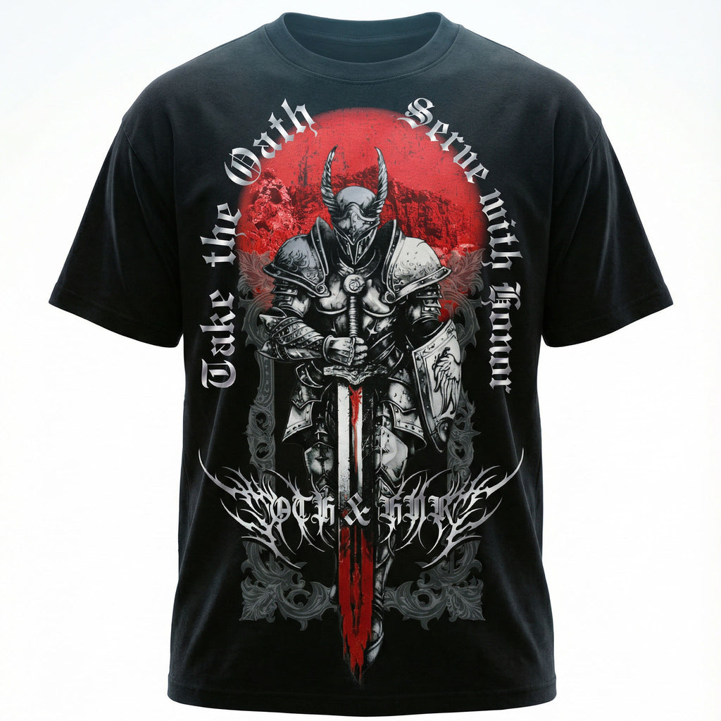 OTH & HNR KNIGHT OF HONOR CLASSIC BOXY TEE - BLACK
