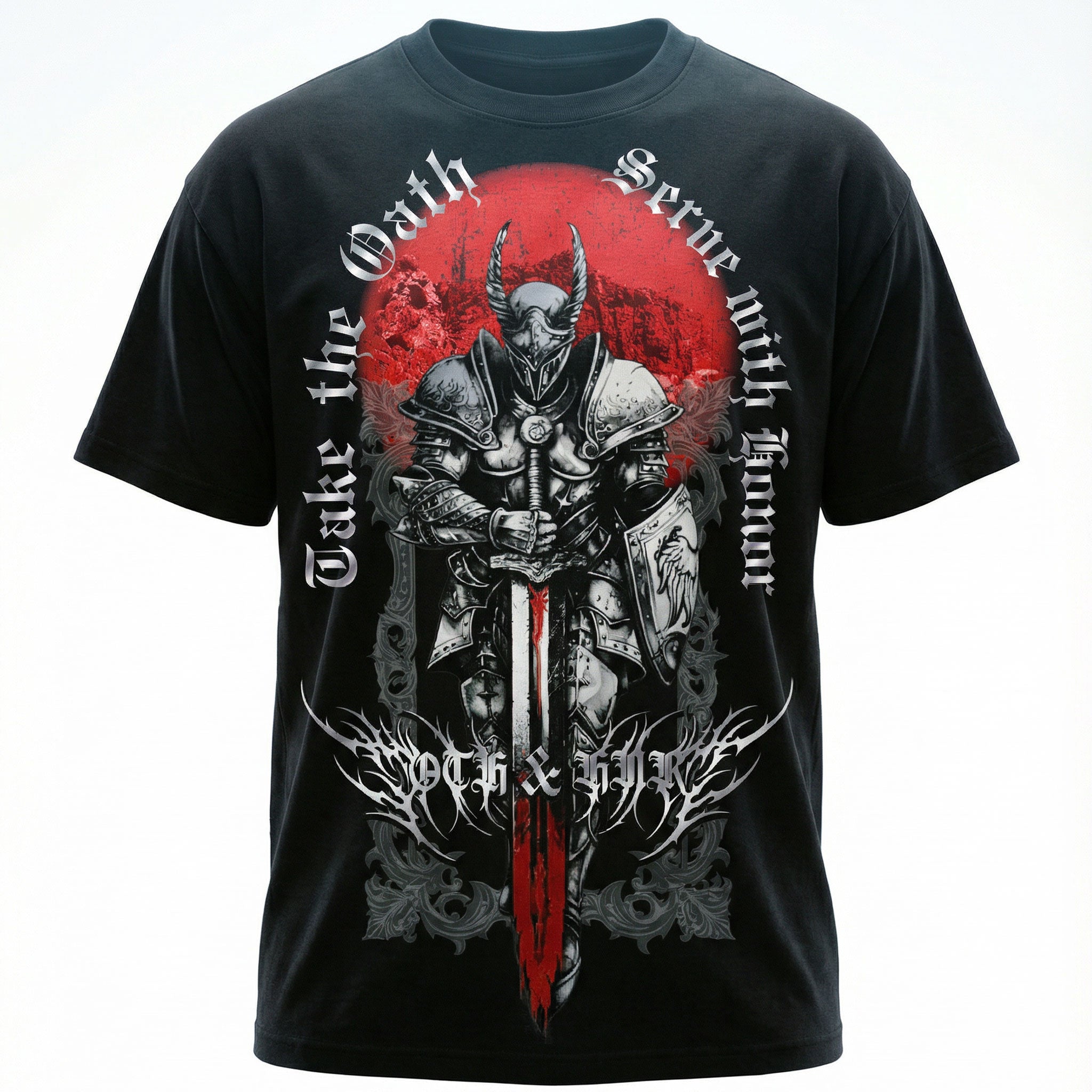 OTH & HNR KNIGHT OF HONOR CLASSIC BOXY TEE - BLACK
